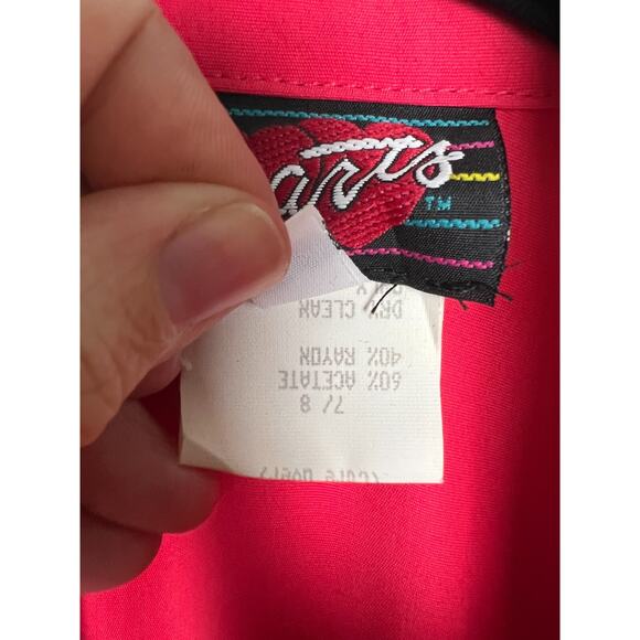 Vintage 80s Pink Secretary Career Office Shirt Dress Knee Length 10 Medium - Picture 3 of 8